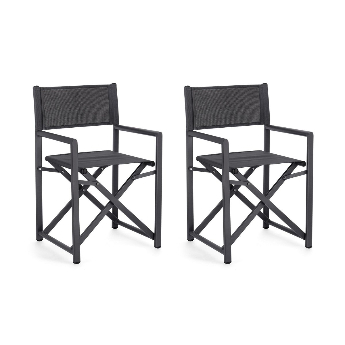 Chaises de metteur en scène pliables d'extérieur (lot de 2) - CABOURG anthracite, HELLIN, DEPUIS 1862
