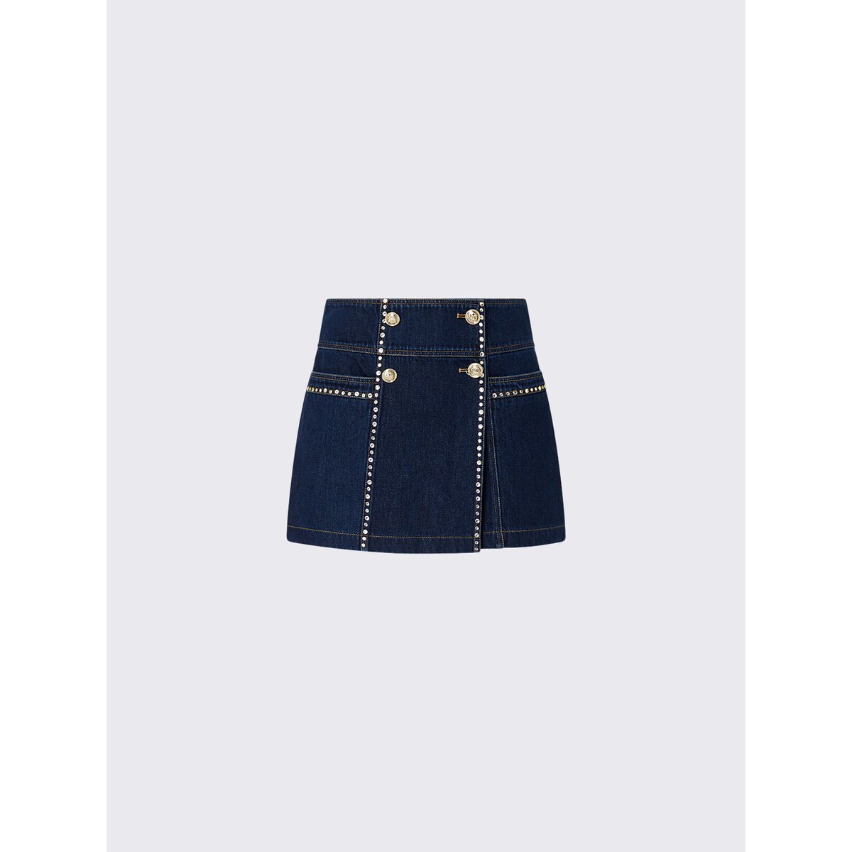 Jupe-pantalon avec strass délavage normal, LIU JO