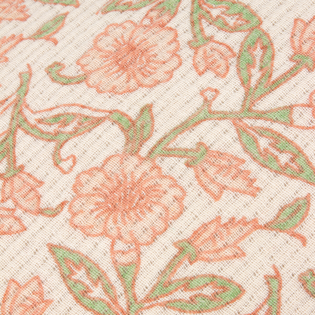 Delphine Floral Tasselled Filled Cushion coral, PAOLETTI