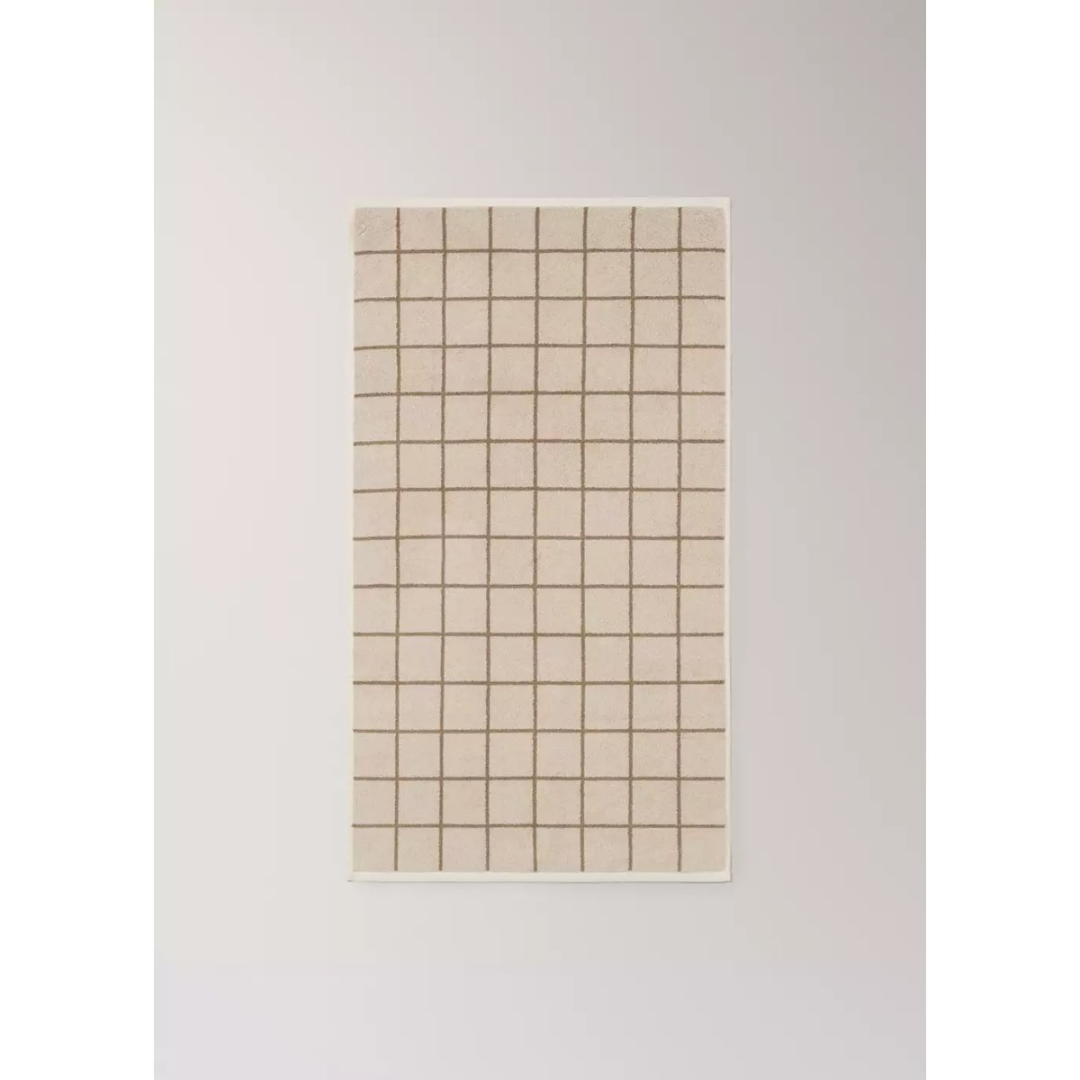 Drap de bain coton bouclette à carreaux marron, MANGO HOME