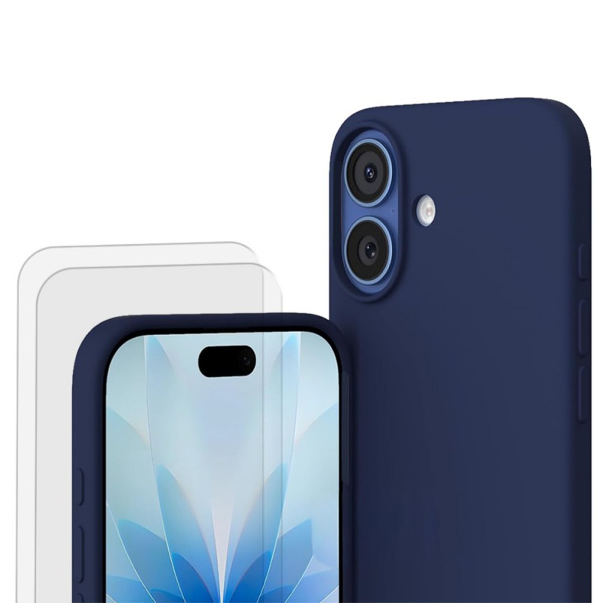 Coque iPhone 17 antichoc + 2 vitres bleu, EVETANE