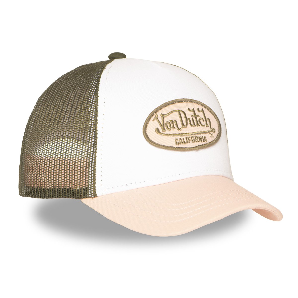 Casquette trucker BASIC - Junior kaki/blanc/rose, VON DUTCH