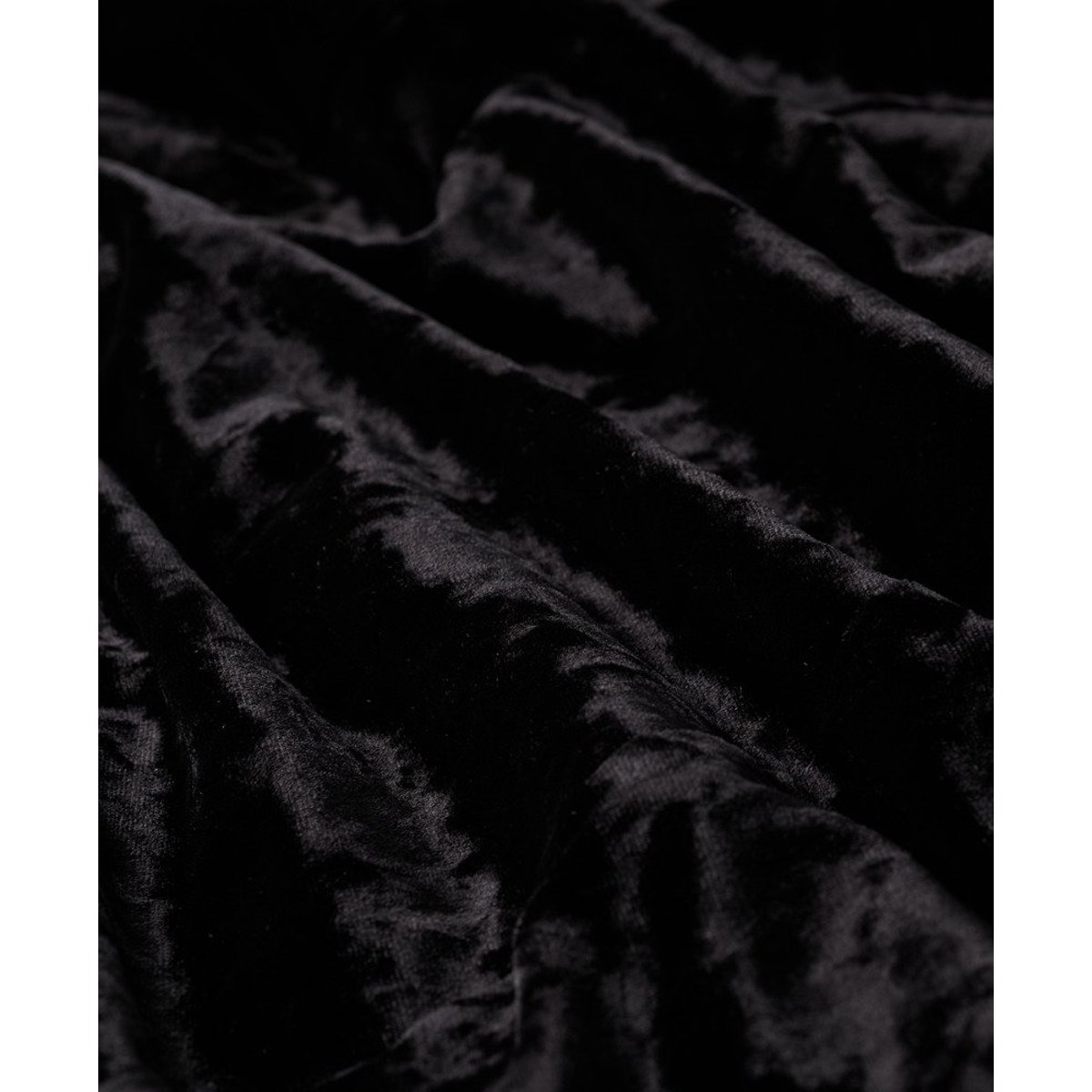 Robe mi-longue en velours à manches en dentelle noir, SUPERDRY