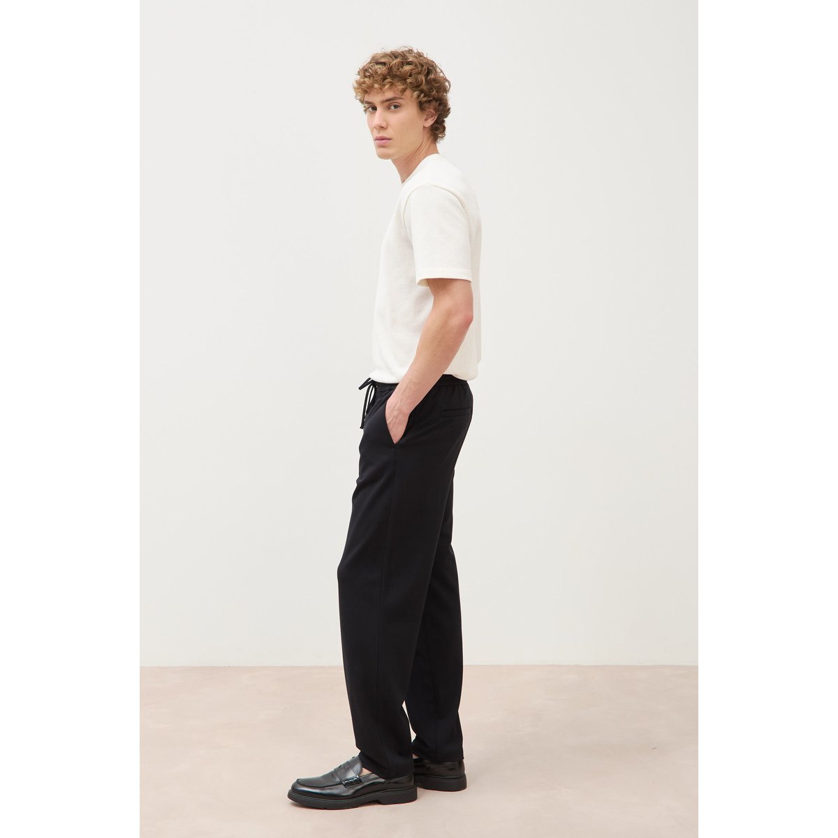 Pantalon large longueur 32 noir, BONOBO