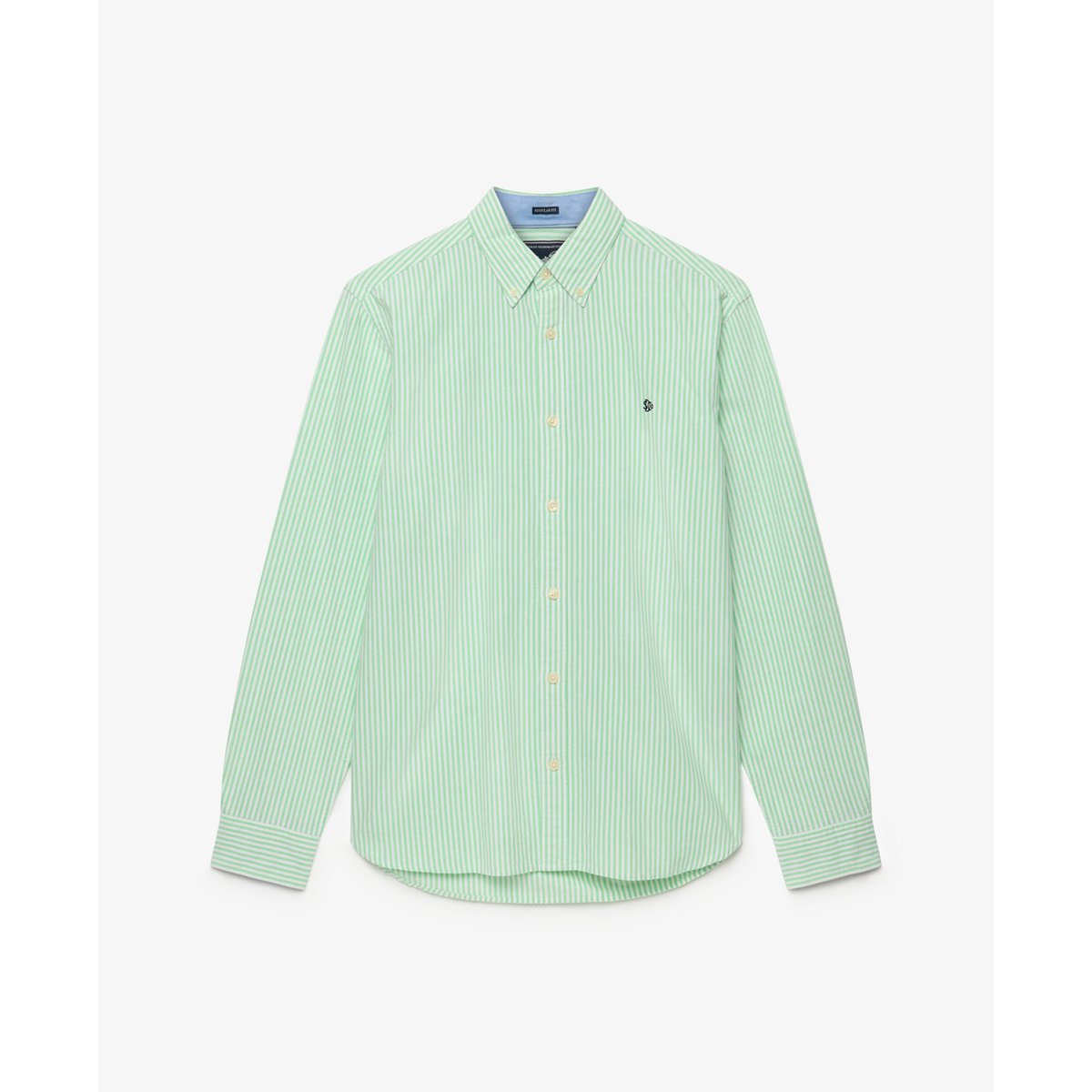 Chemise Oxford Preppy à Manches Longues rayures vert menthe, SUPERDRY