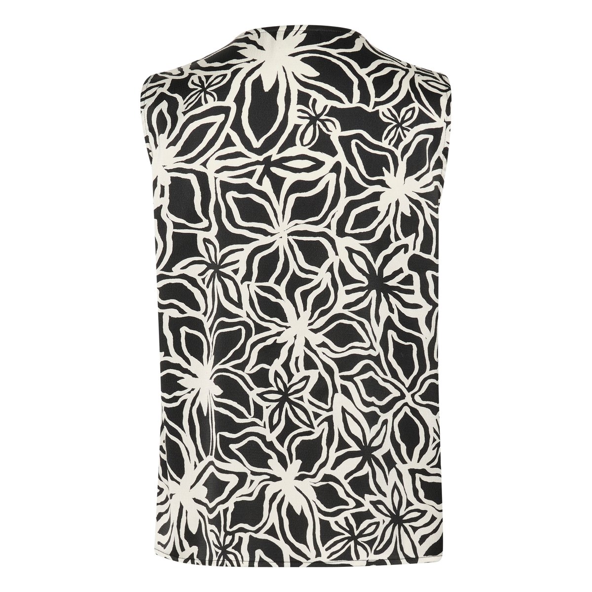 Sleeveless blouse noir/beige flower, KAFFE
