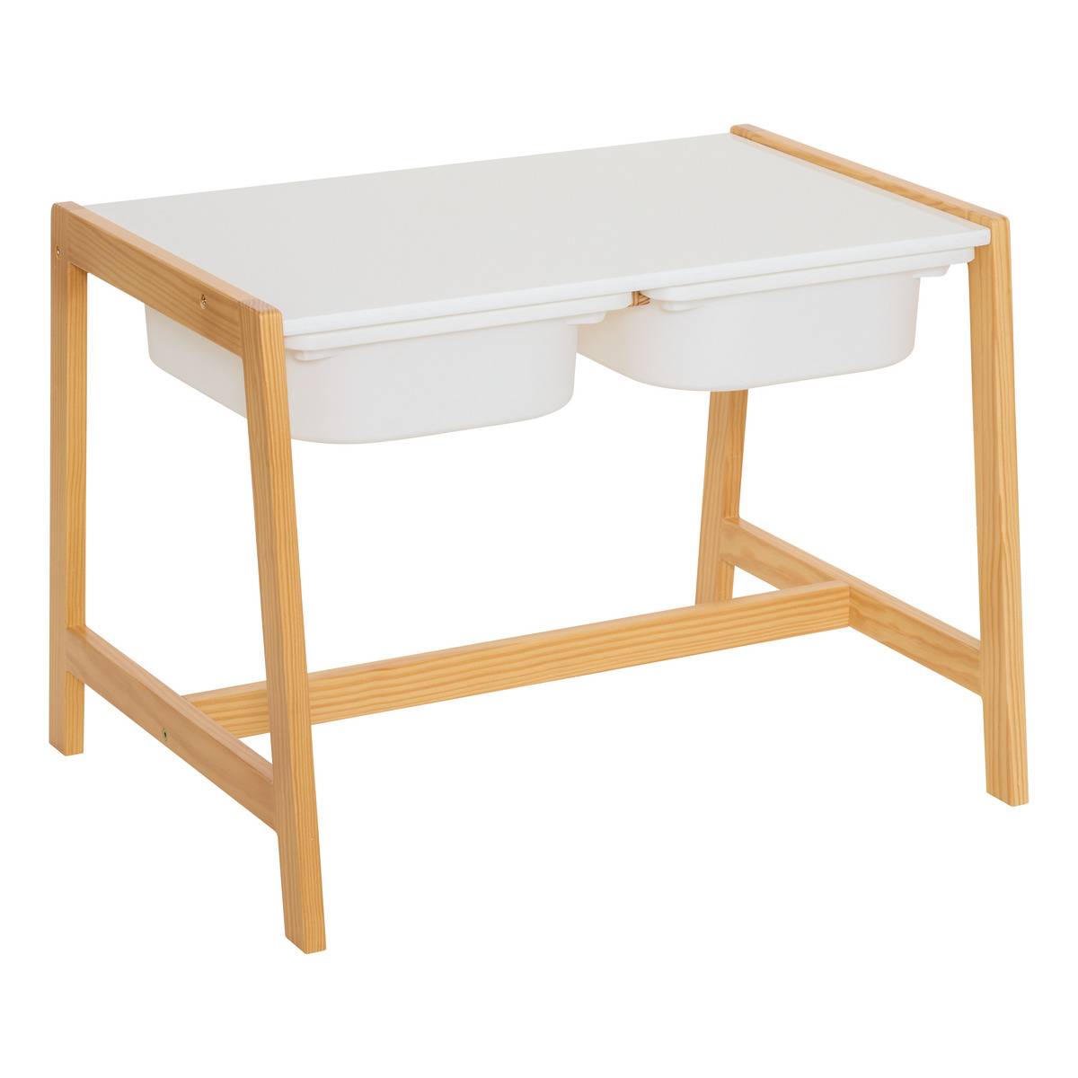 Ensemble bureau et 2 chaises pour enfant en pin BAKO blanc, ATMOSPHERA FOR KIDS