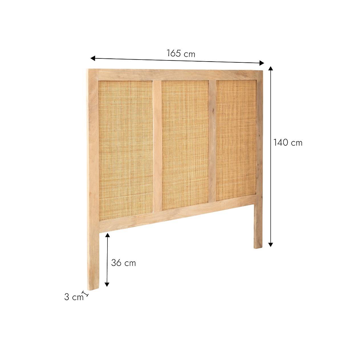 Tête de lit en bois de manguier NOÉMIA bois clair, MADE IN MEUBLES