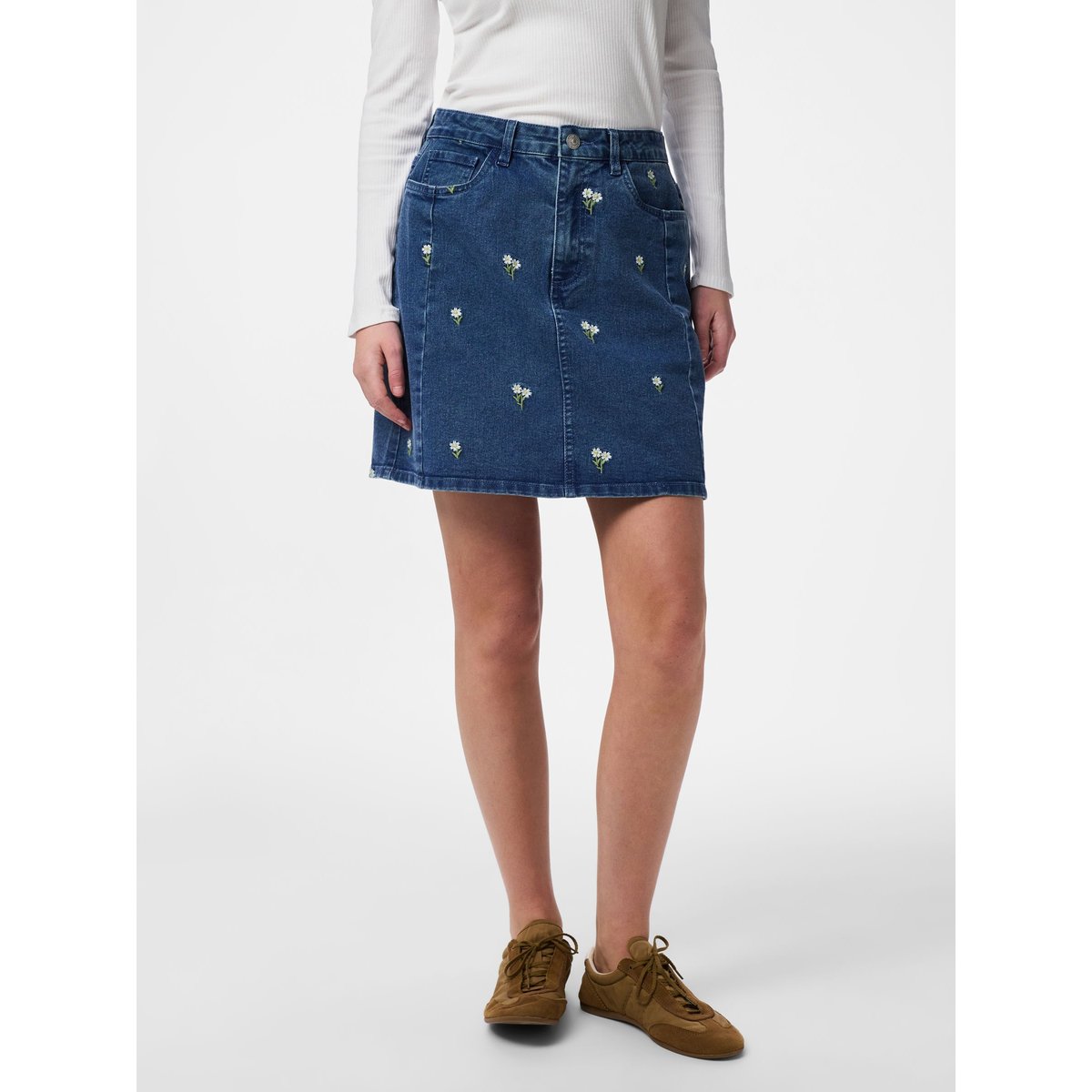 Jupe En Jean medium blue denim, PIECES