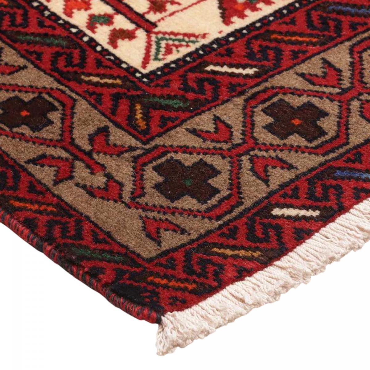 Tapis d'orient, motif oriental, noué main, laine, BALUTSCH 3 rouge, beige, noir, UN AMOUR DE TAPIS