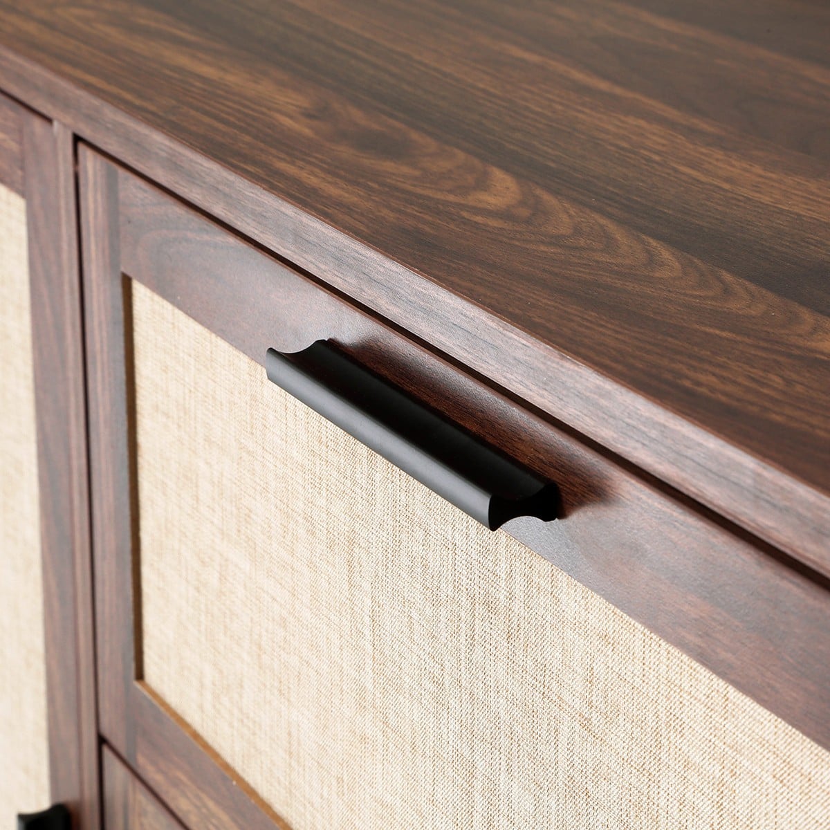 Buffet 2 portes 3 tiroirs JETSON bois foncé, CALICOSY