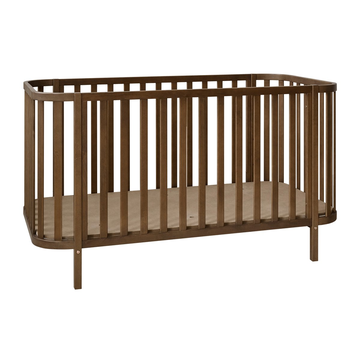 Lit bébé évolutif ovale COCON noyer foncé, PETITE AMELIE