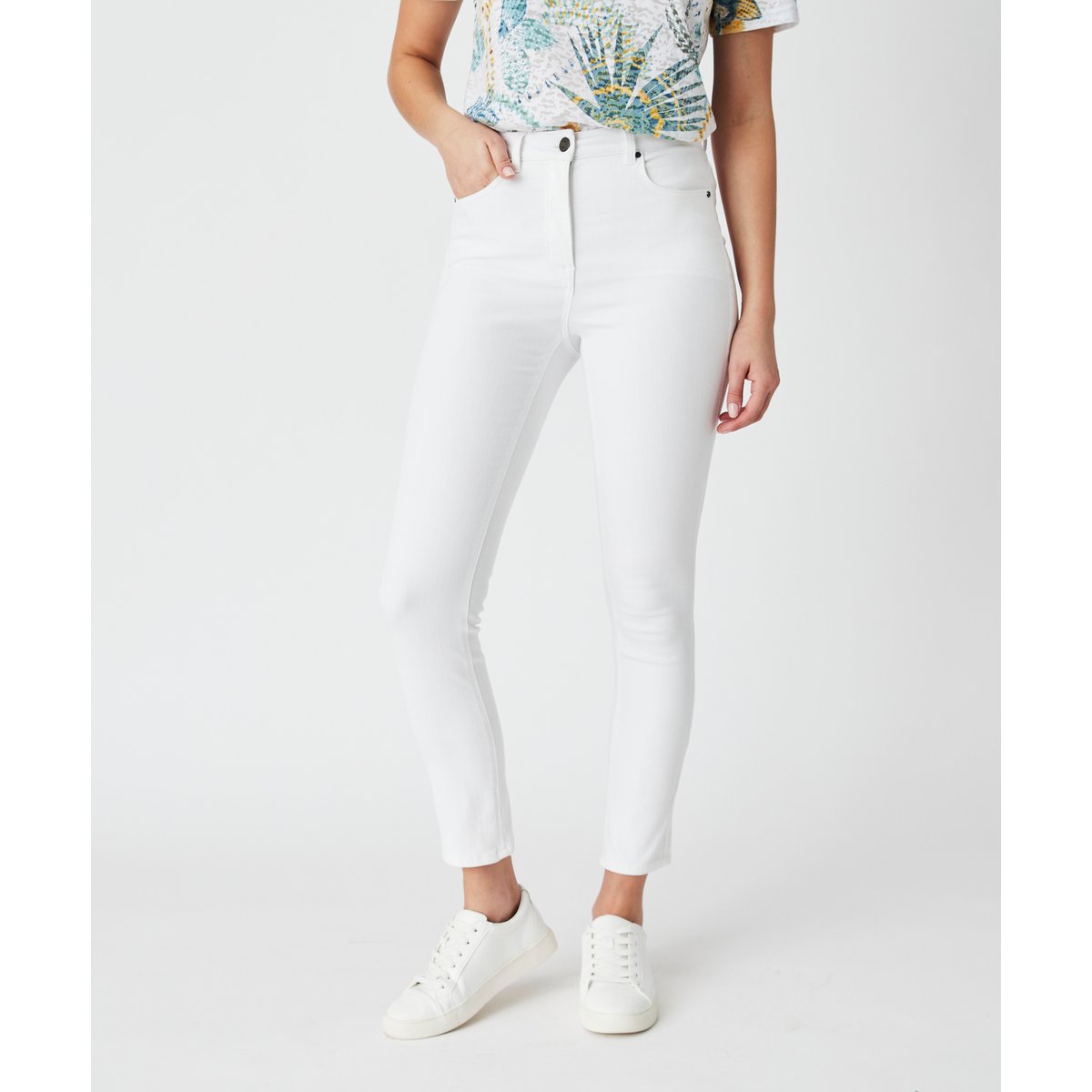 Jean slim 7/8ème 5 poches Perfect Fit - Standard blanc, DAMART