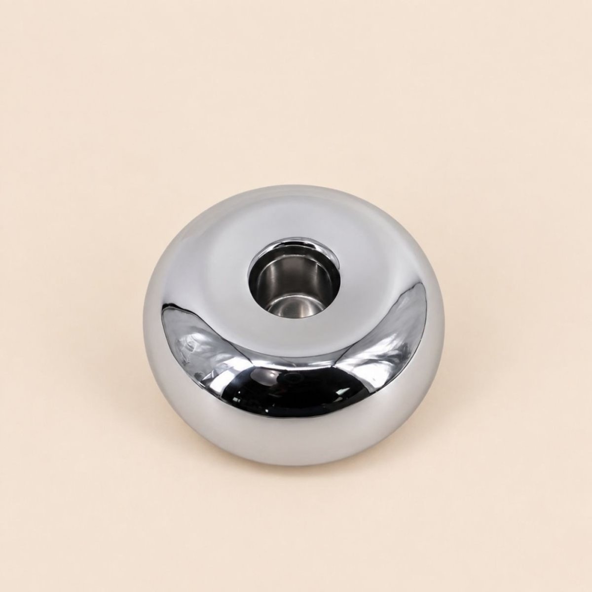 Set de 2 bougeoirs en céramique gris, ORNAMI