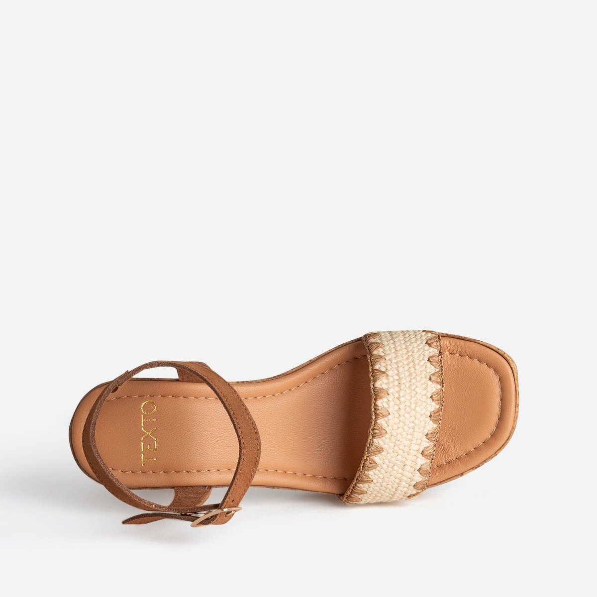 Sandale À Talon en cuir GERDINIA camel, TEXTO