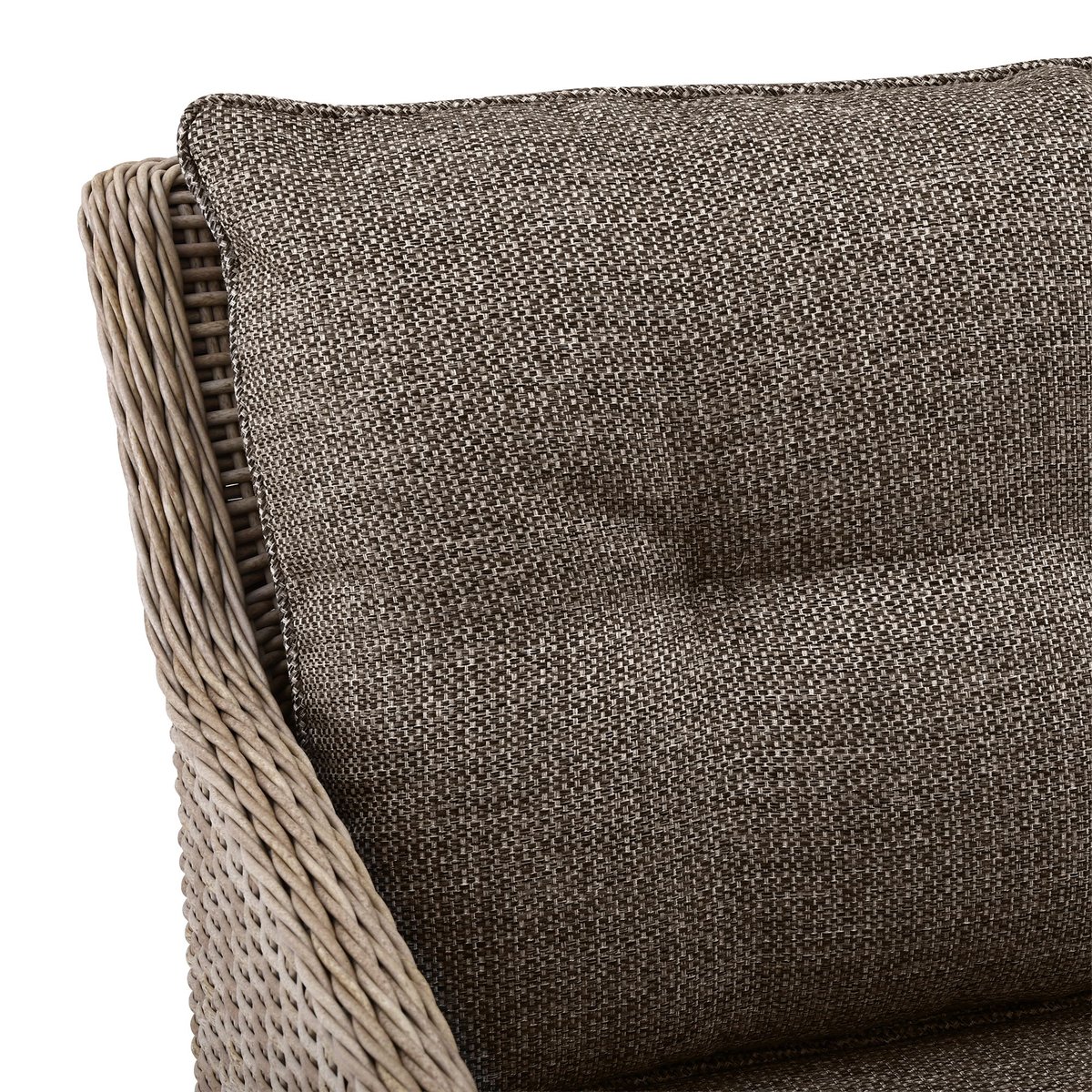 Salon de jardin 4 places en aluminium et tissu, PORTO-FINO moka, NOW'S HOME