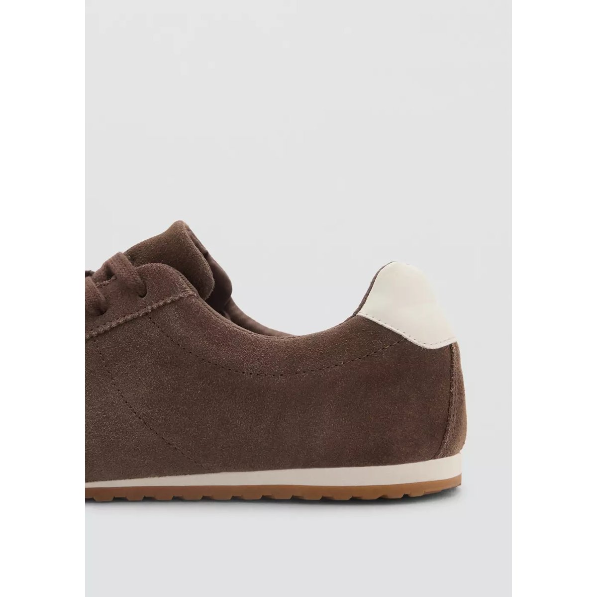 Baskets en cuir lacées chocolat, MANGO TEEN