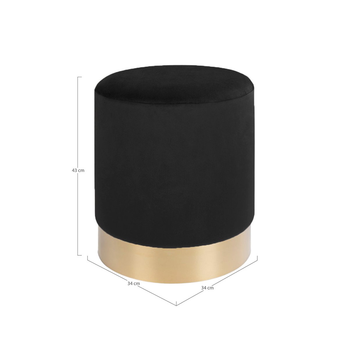 Pouf - VELANA noir, BEST MOBILIER