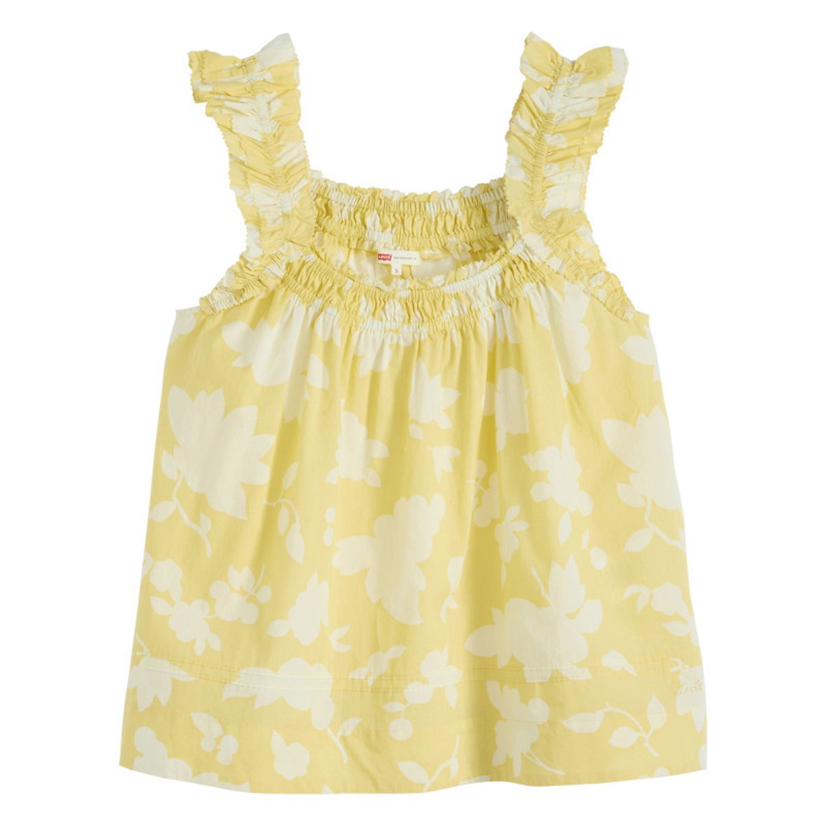 Débardeur en coton jaune floral avec une coupe ample et un col rond jaune, LEVI'S