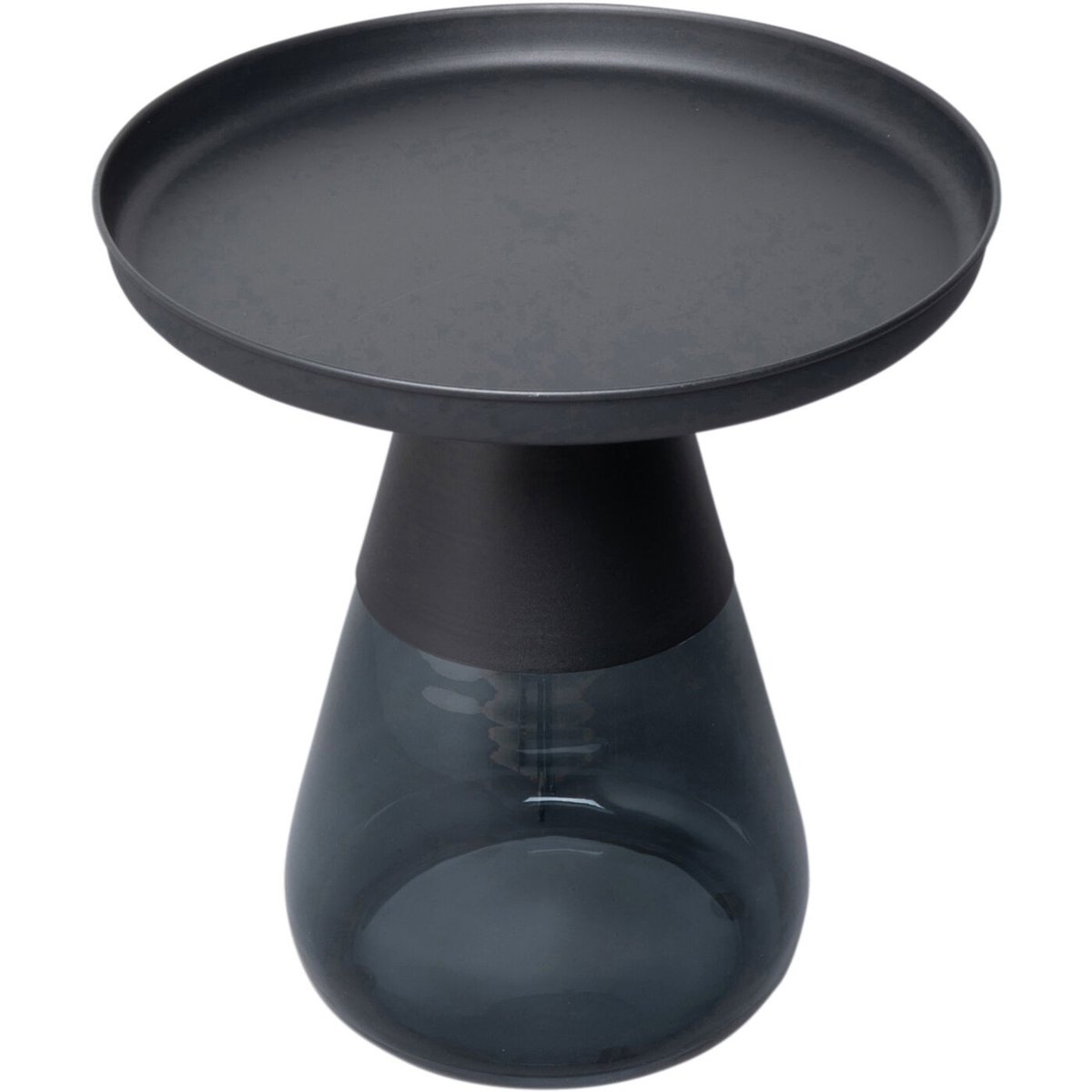 Table d'appoint en verre et acier, BOTTIGLIA noir, KARE DESIGN