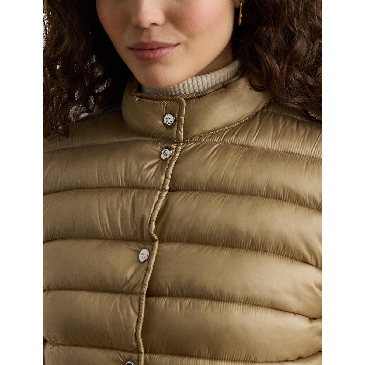 Doudoune courte à col montant camel, LAUREN RALPH LAUREN