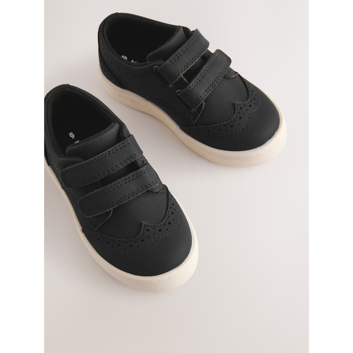 Chaussures richelieu à fermeture scratch noir, NEXT