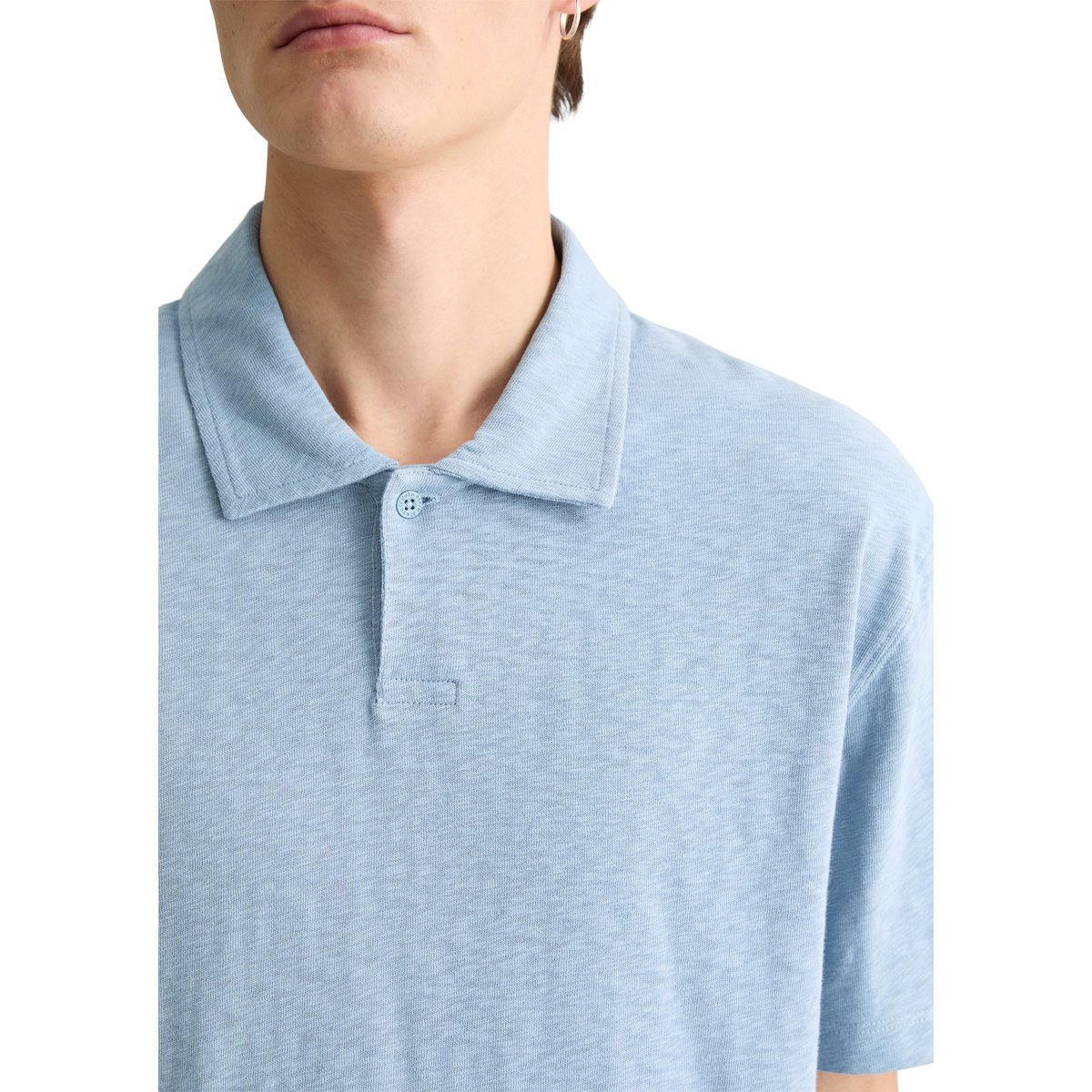 Polo DfC Slub Jersey regular en pur coton bio bleu moyen, MARC O’POLO DENIM