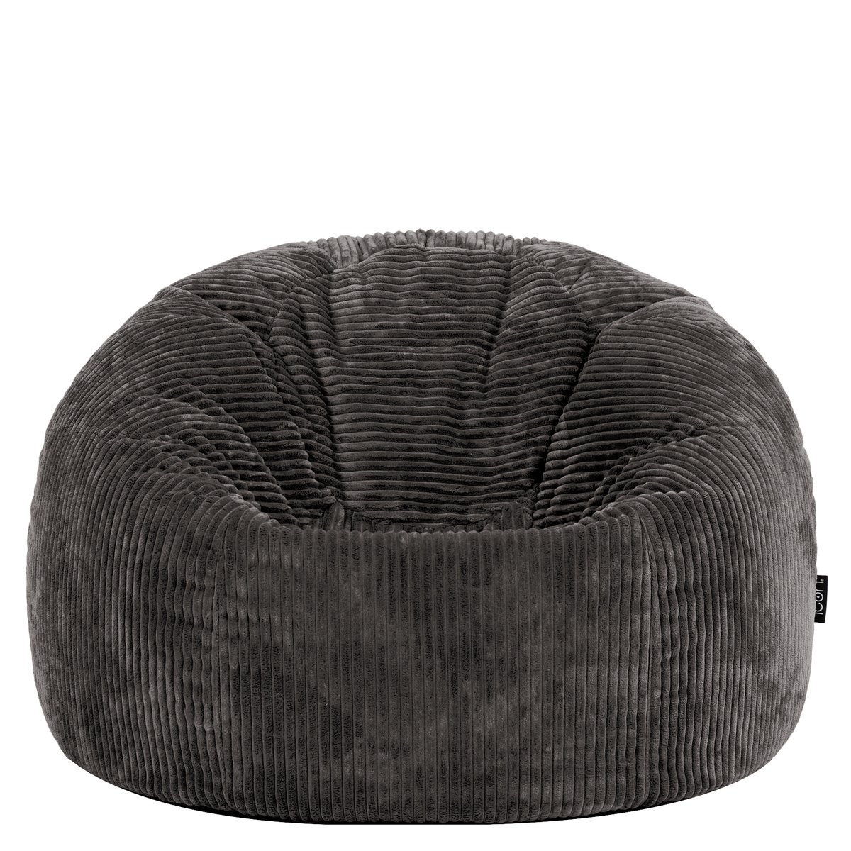 Pouf classique velours côtelé Oeko-Tex® - KINGSTON gris anthracite, ICON