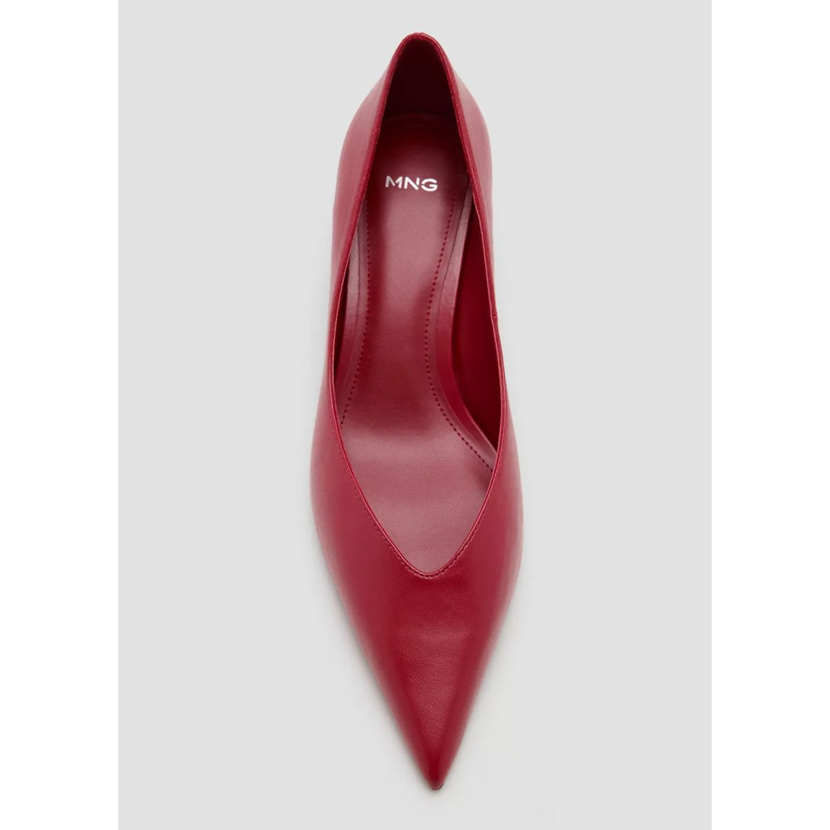 Chaussures à talon kitten bout pointu rouge, MANGO