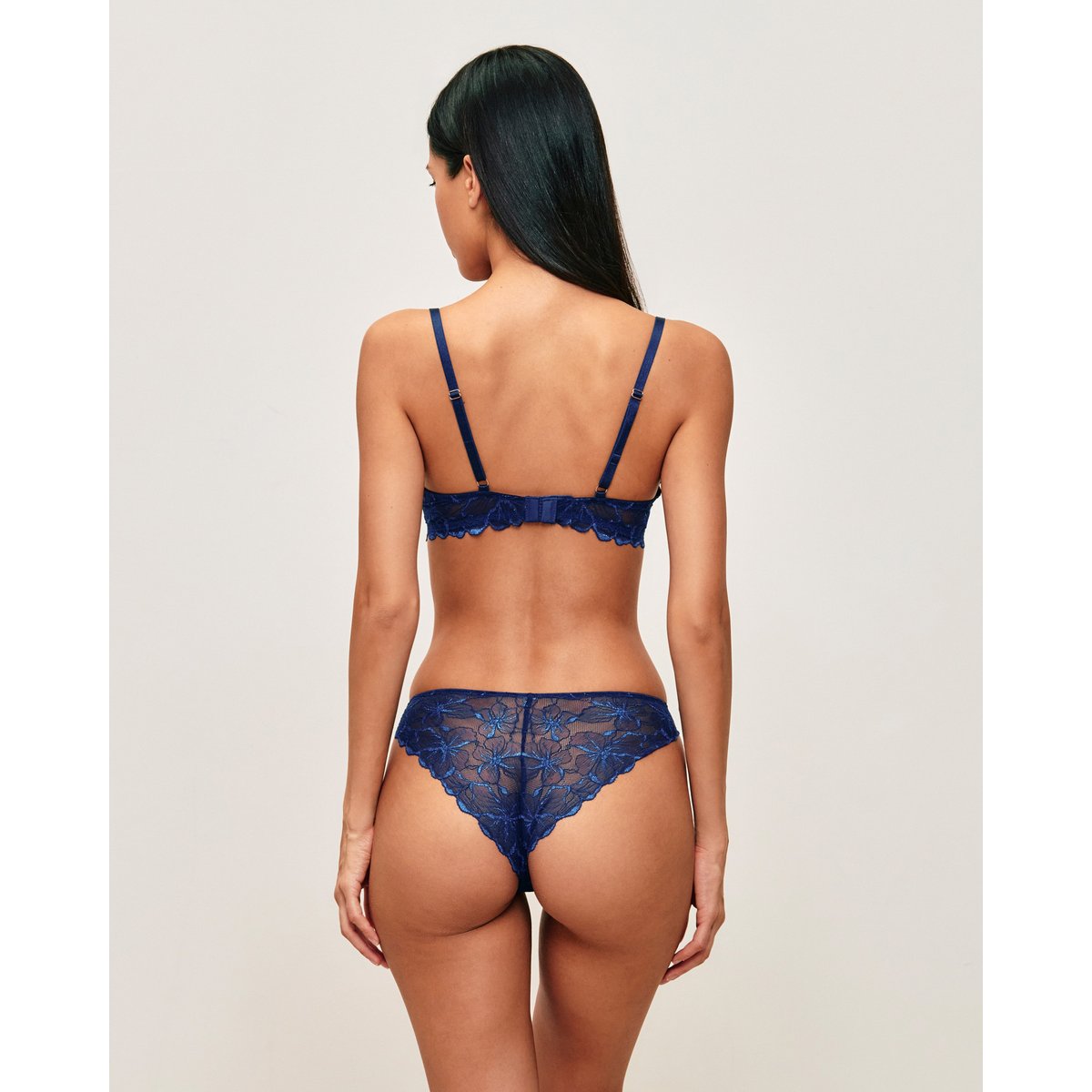 Culotte en dentelle florale SOHANIZ bleu marine, UNDIZ