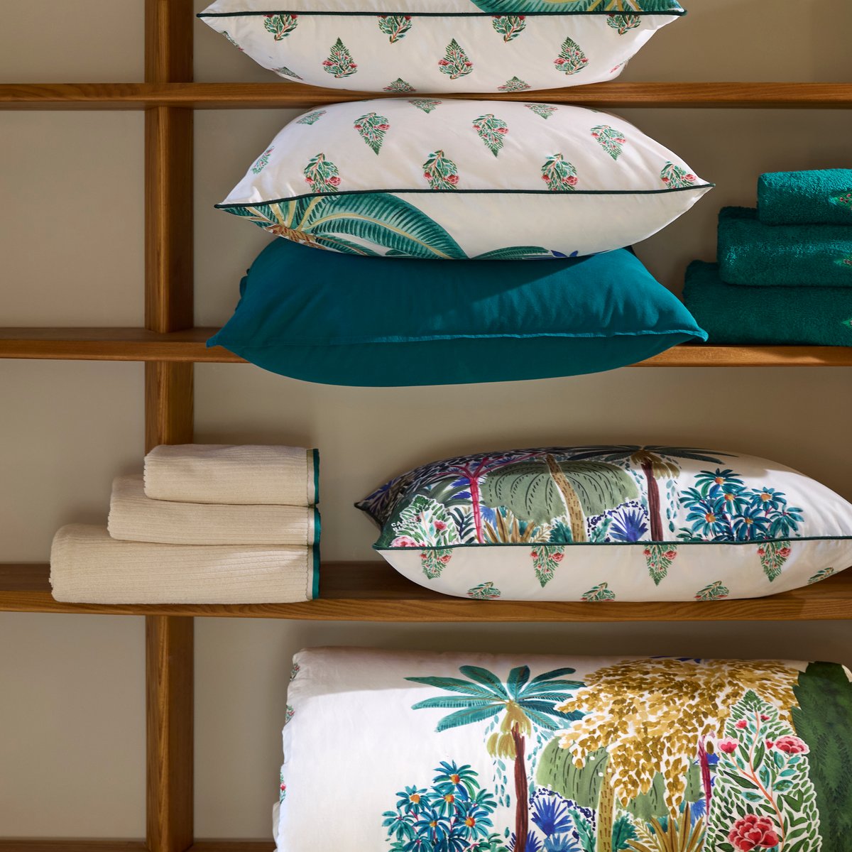 Serviette de toilette coton bio BUNDI creme, CARRE BLANC