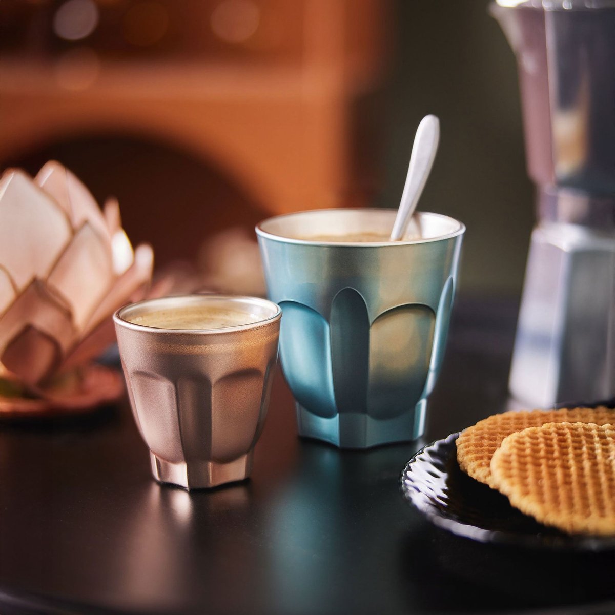 6 tasses en verre 9 cl dorées -FLASHY or, LUMINARC