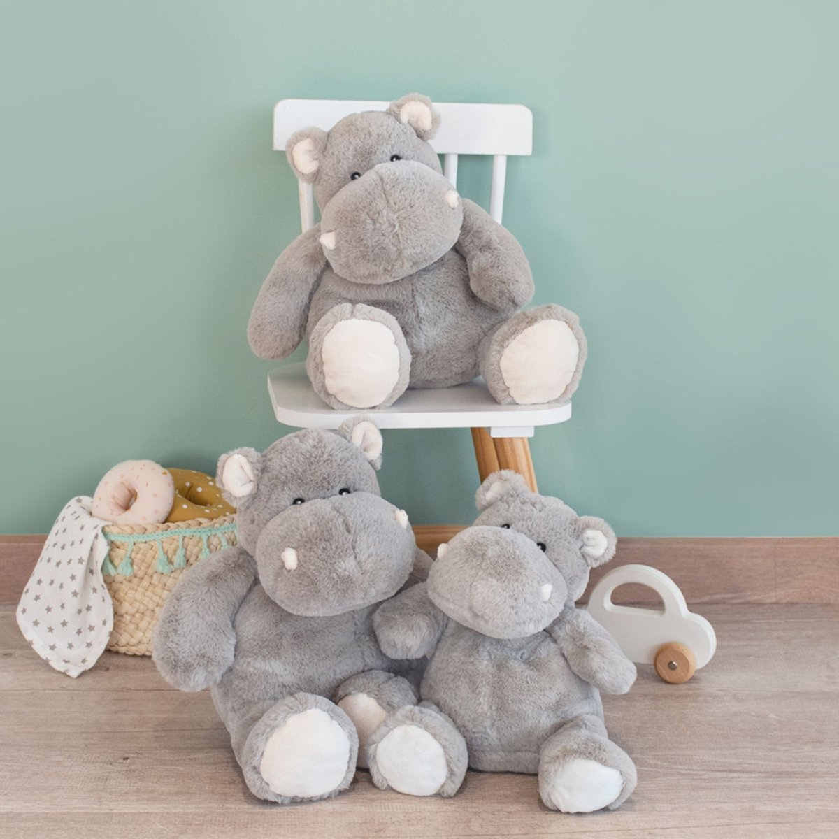 Peluche Hippo'Dou 48 cm gris, HISTOIRE D'OURS