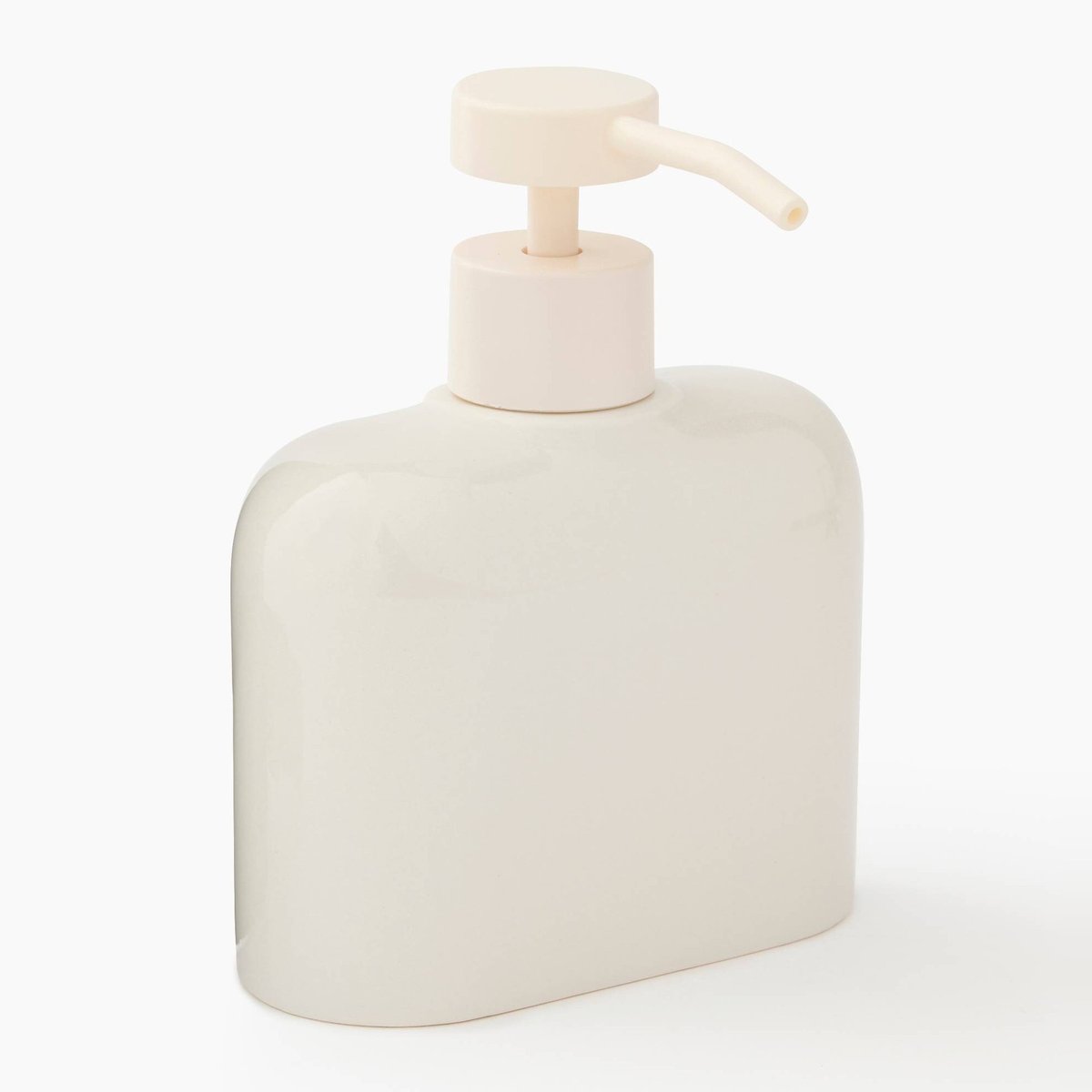 Distributeur de savon,11x5,50x14,5cm, en céramique off white, MONOPRIX