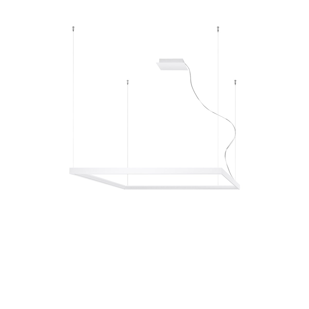 Lustre Aluminium Blanc LED 1 Nelya blanc, EDEN