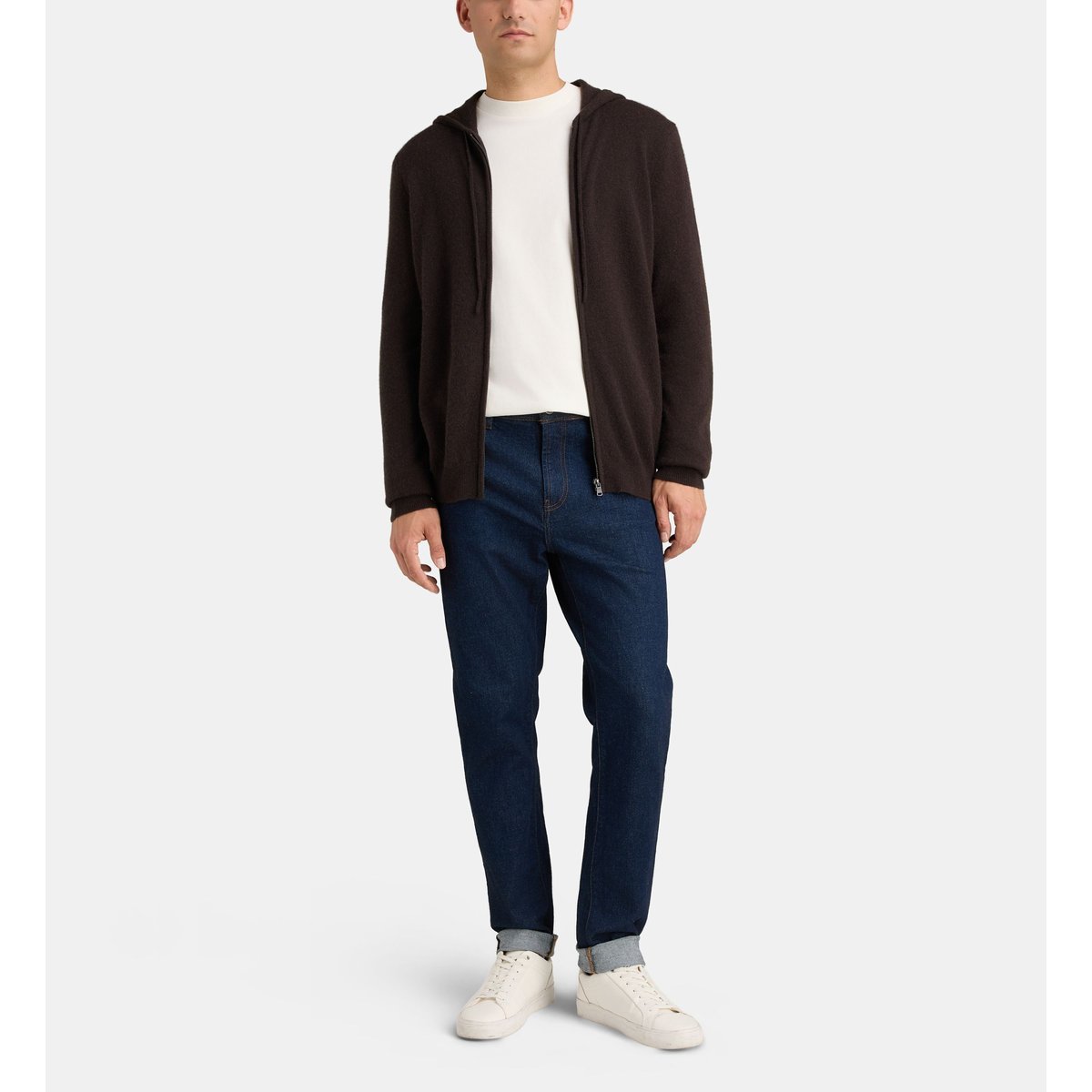 Gilet nachcap zippé capuche cachemire marron foncé, GALERIES LAFAYETTE