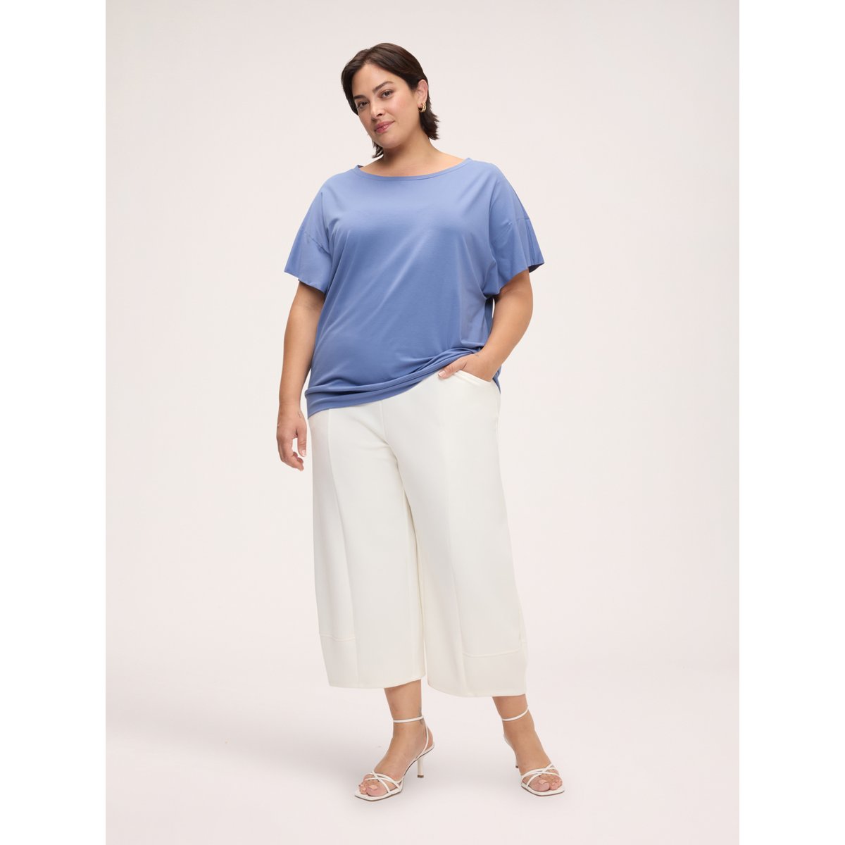 T-shirt en viscose bleu, FIORELLA RUBINO