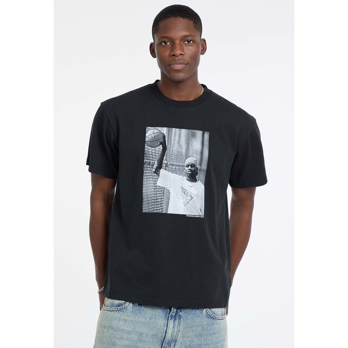 T-Shirt Imprimé Allen Iverson noir, GUESS JEANS
