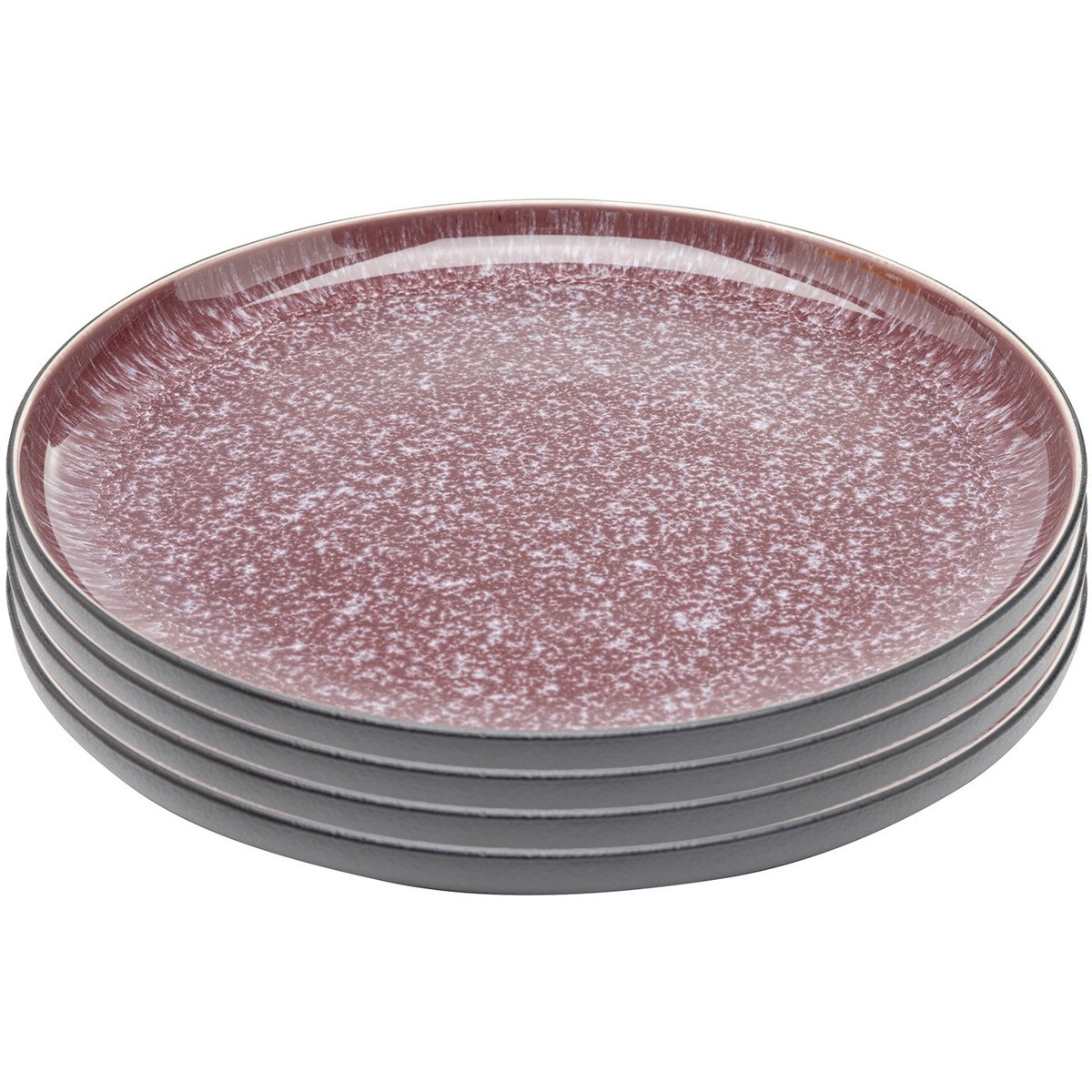 Lot de 6 assiettes plates en grès, ALISSA violet, KARE DESIGN