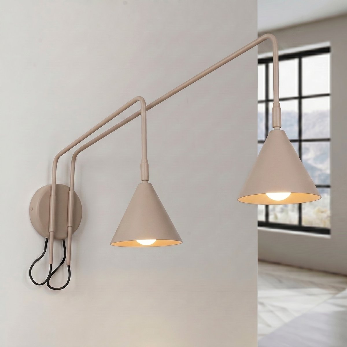 Applique murale Taupe E14 2 Nox taupe, EDEN