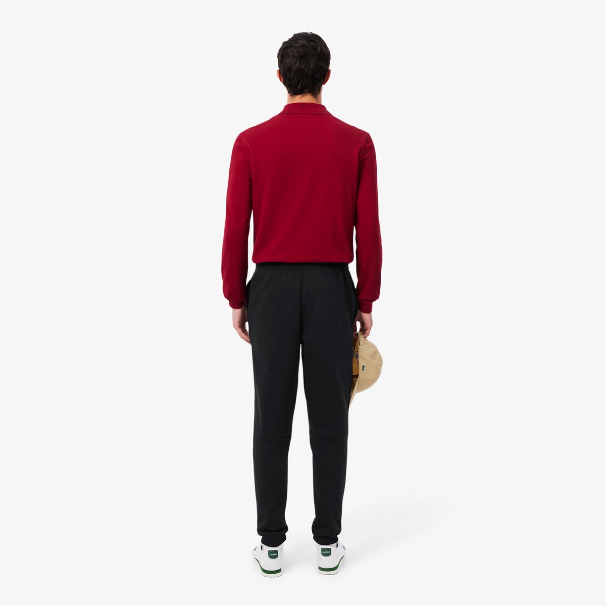 Pantalon de survêtement molleton tapered fit noir-031, LACOSTE