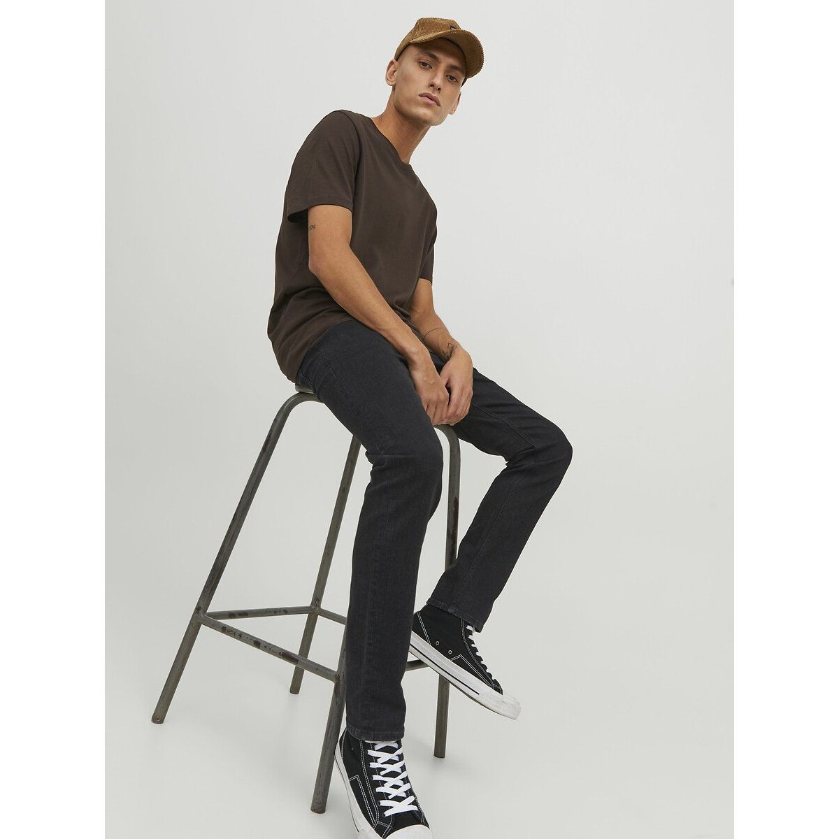 Jean slim stretch Glenn noir denim, JACK & JONES