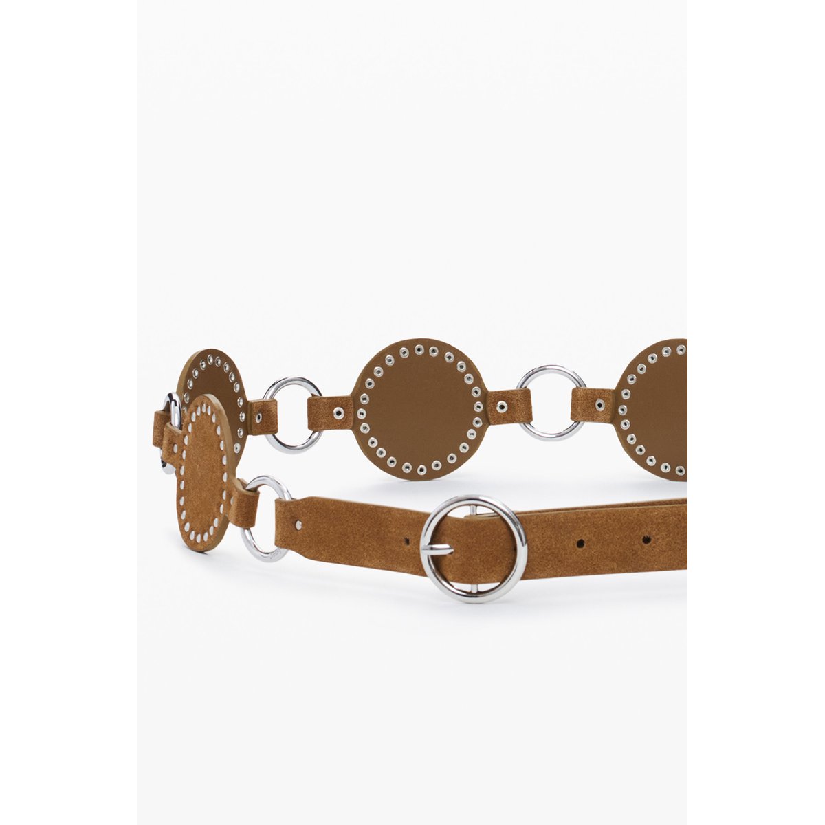 Ceinture en cuir articulée marron, DESIGUAL