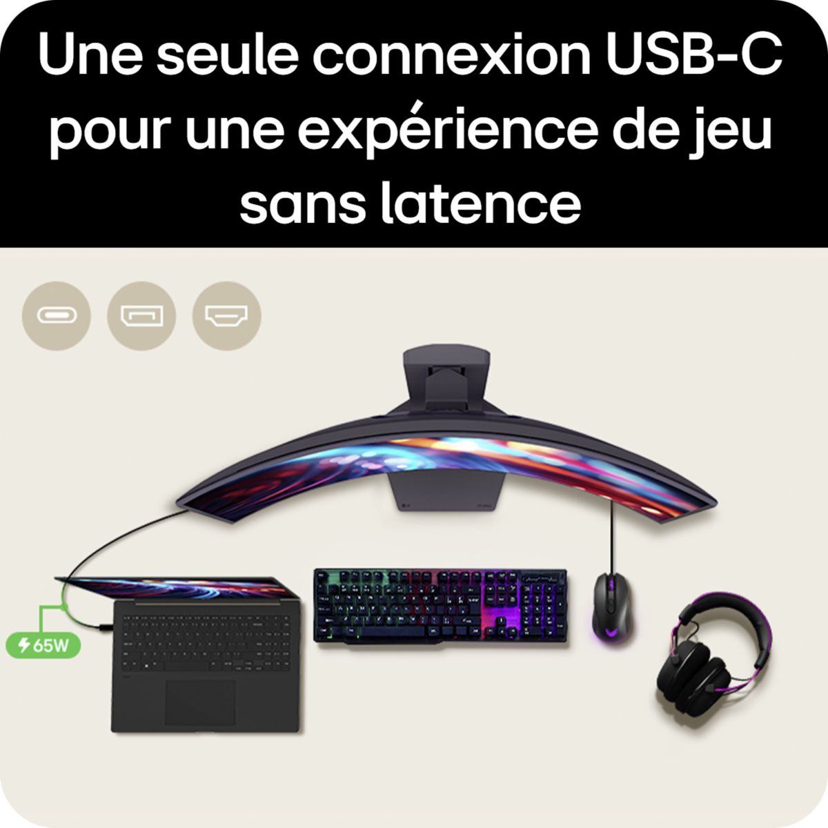 Ecran PC Gamer 34GX900A 34" Incurvé 800R UWQHD 240Hz OLED HDR True Black 400 HDMI 2.1 AMD FreeSync & G-Sync couleur unique, LG