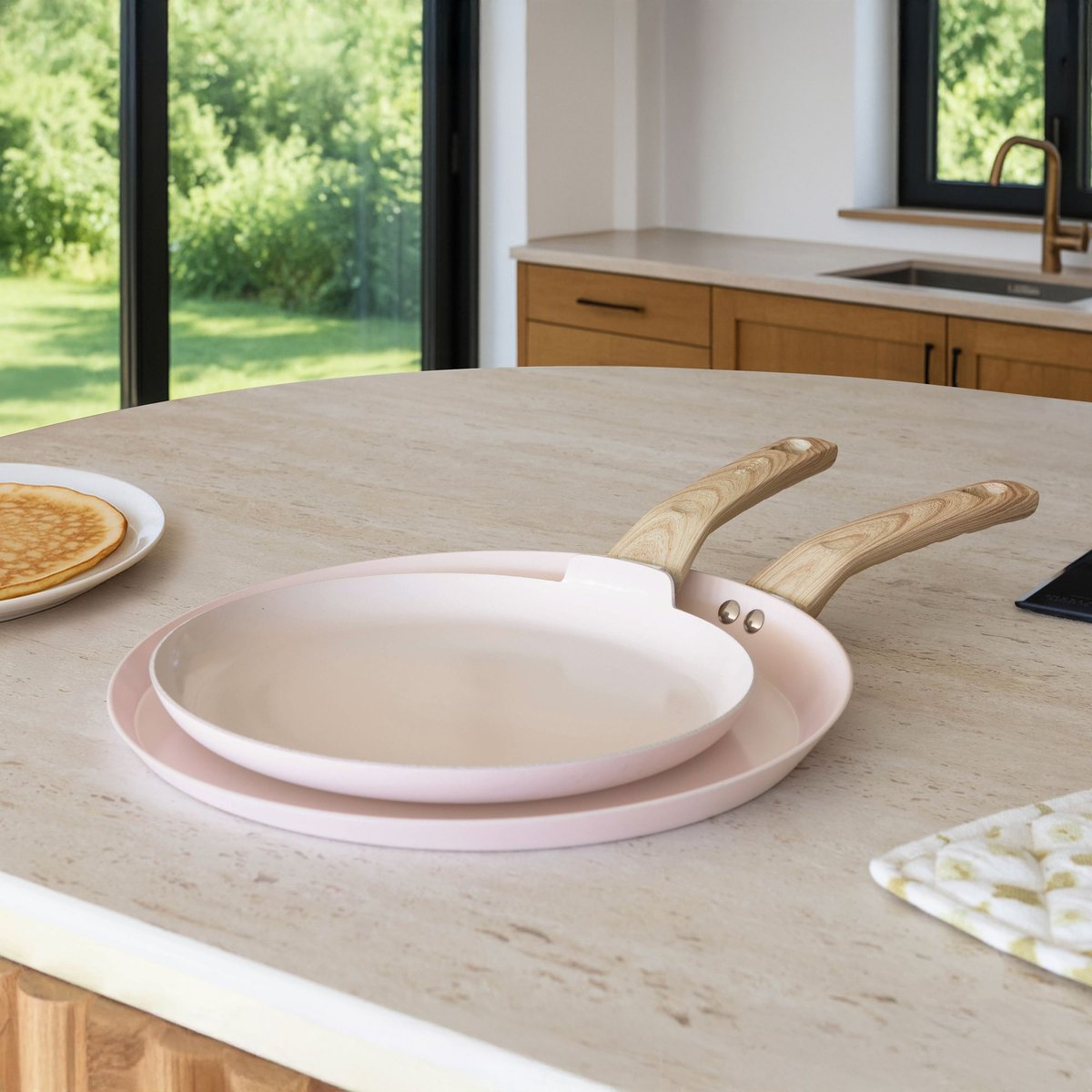 Crêpière en aluminium 26cm, COLORAMA rose, MENASTYL