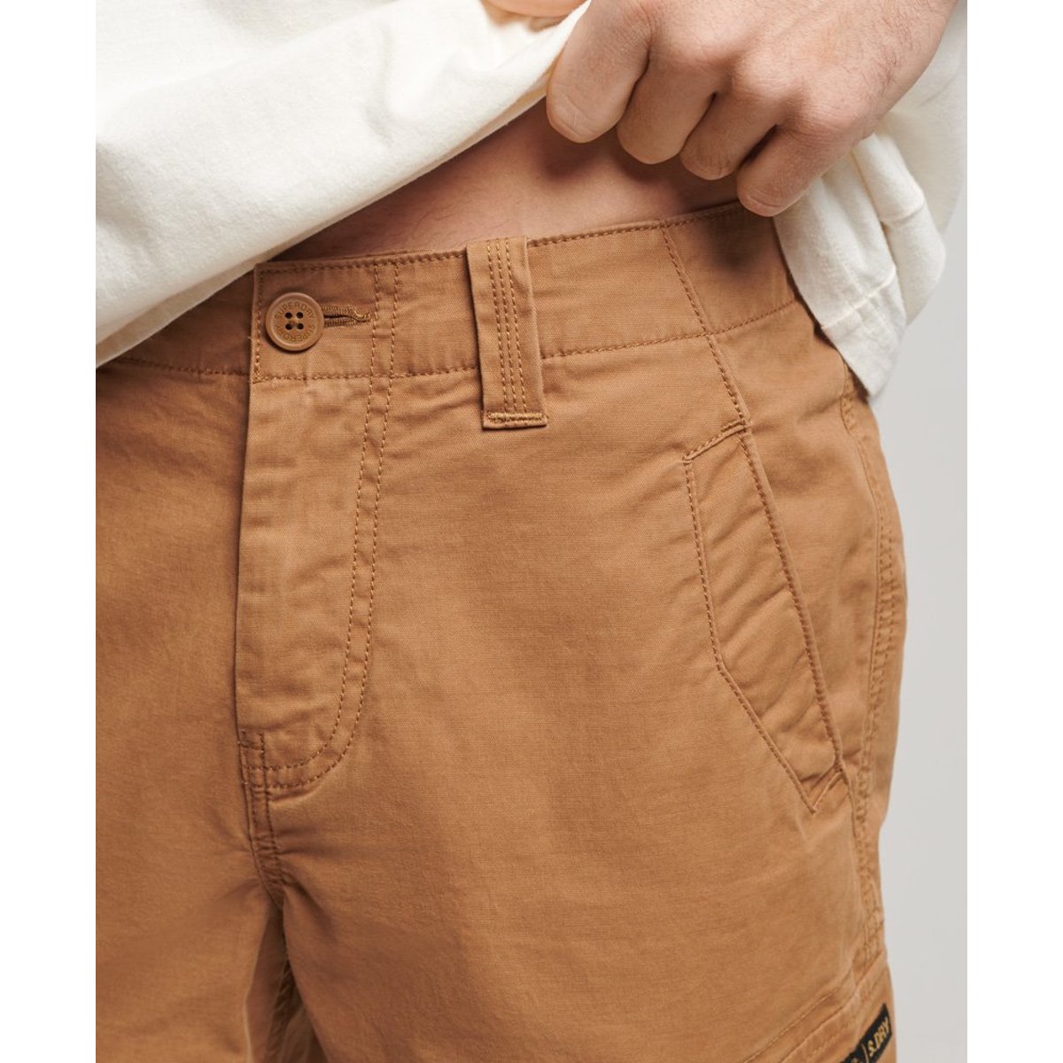 Short Cargo Organic Coupe Décontractée marron denim co tobacco, SUPERDRY