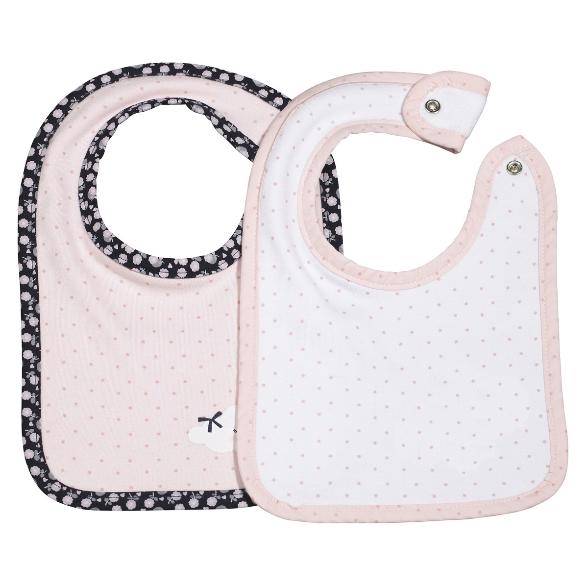 Bavoirs lot de 2 en coton rose, SAUTHON