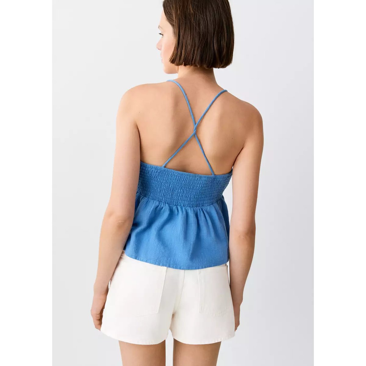 Mini short taille basse blanc, MANGO TEEN