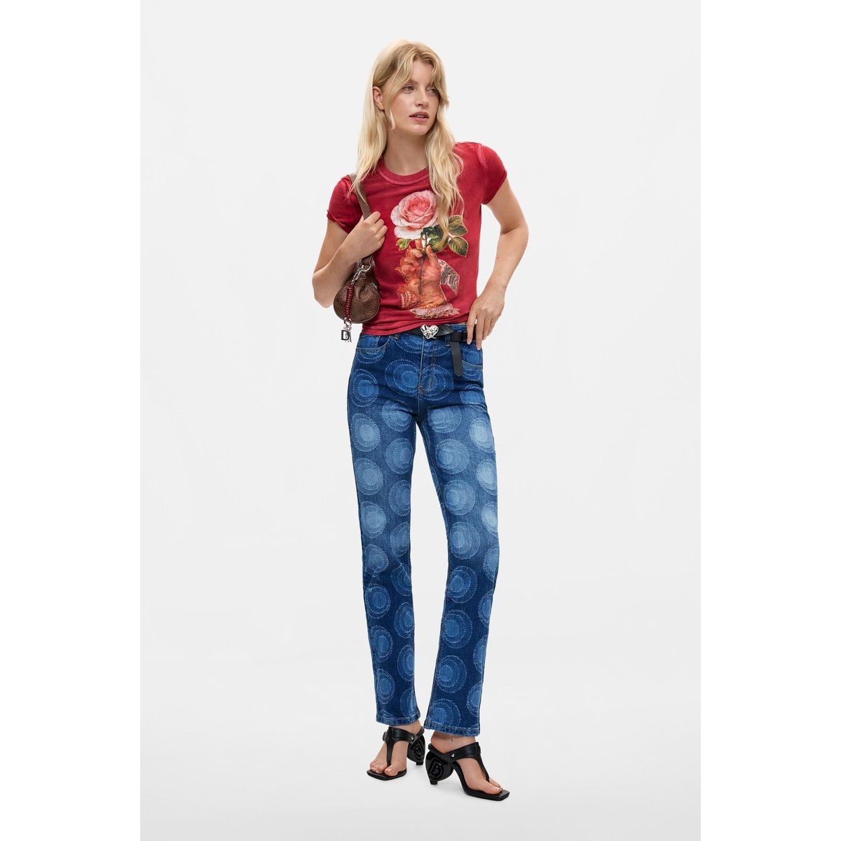 T-shirt imprimé rouge, DESIGUAL