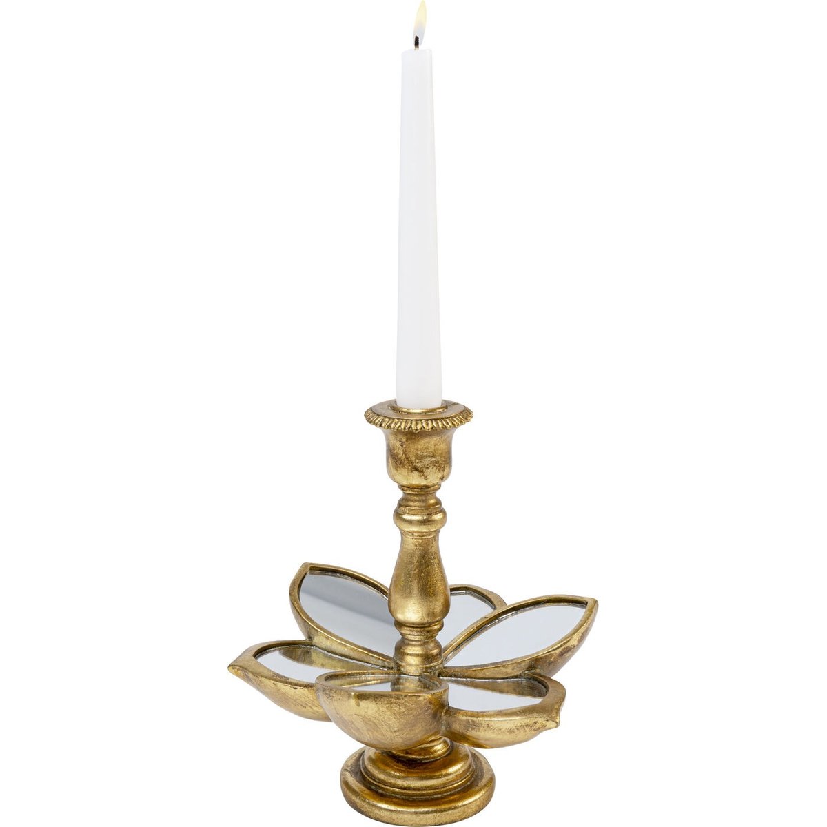 Bougeoir fleur dorée 21cm or, KARE DESIGN